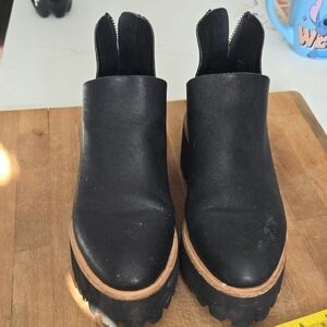 Sleek Black Ankle Booties with Chunky Soles